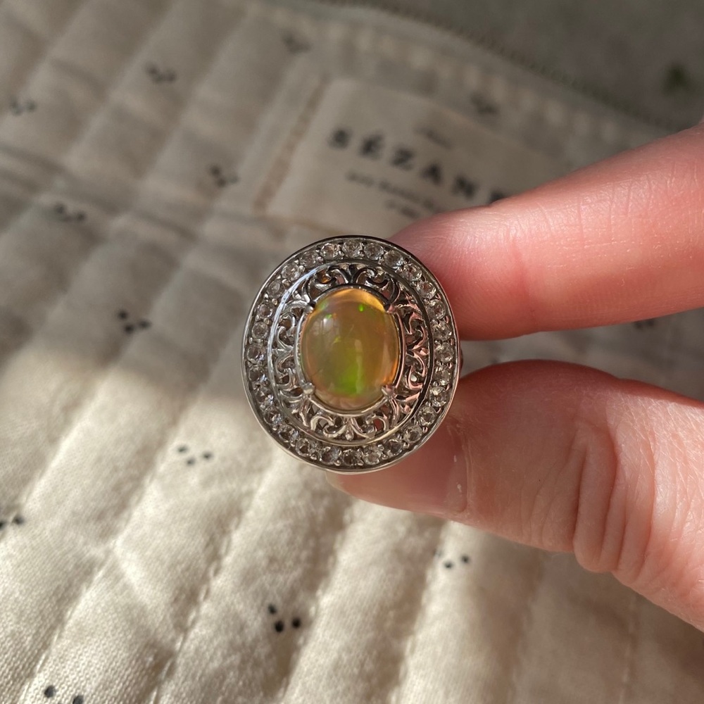 Silver Opal Statement Ring - image 1